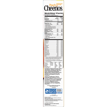 Peach Cheerios Gluten Free Breakfast Cereal, 21 Oz