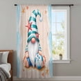 thumbnail image 3 of Coastal Beach Sheer Curtains 84 Inches Long, Blue Gnomes Summer Ocean Sea Wave Starfish Beige Light Filering Curtains, Breathable Simi Curtain Privacy Drapes for Living Room Bedroom Window Treatment, 3 of 9