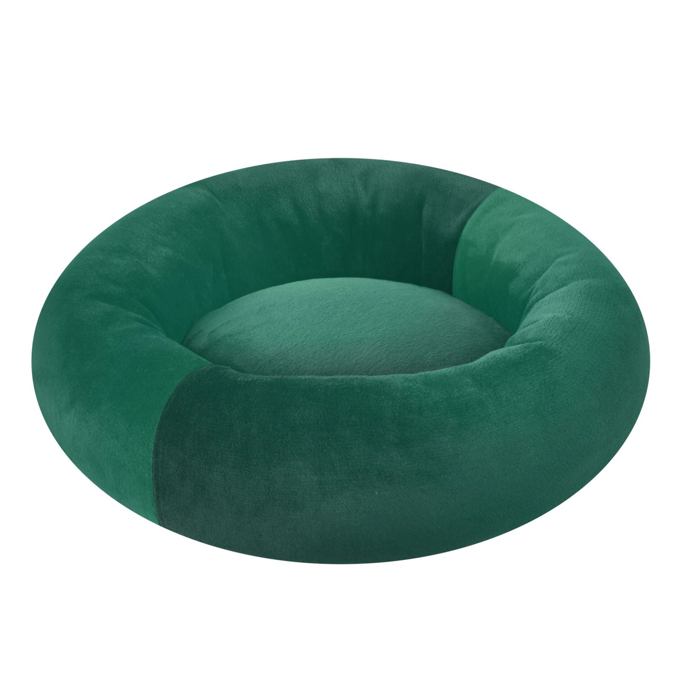 Iauyy Pet Couch Donut Cat Bed for Indoor Cats/Small Dogs Washable & Machine with Non-slip Bottom Calming Cat Furniture, Deep Forest Green Background (M)