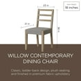 thumbnail image 3 of Maven Lane Yves Rectangular Dining Table w/ 6 Willow Rustic Dining Chairs, Grey, 3 of 12