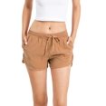 thumbnail image 2 of Love Tree Women's Juniors Mid-Rise Tencel Shorts (Olive, Small), 2 of 2