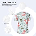 thumbnail image 3 of Hirioo Cute Flamingo for Men's Baseball T-shirt Shirts Short Sleeve Casual Summer Button Stretch T Shirts,Size S-4XL-, 3 of 7