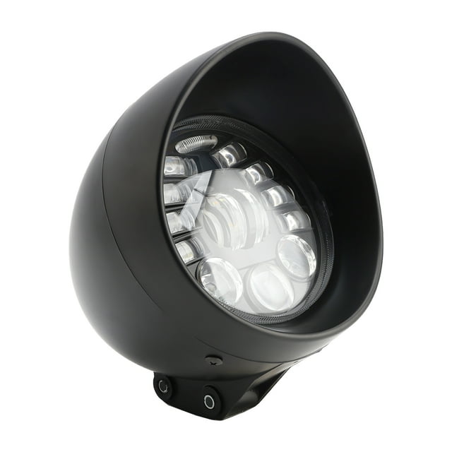 Multifunctional Beam Headlight Lamp Custom Black Fits For Racer Bobber Chopper