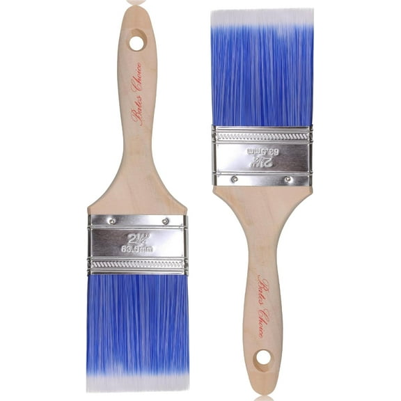 Bates- Paint Brushes, 2.5-Inch, 2 Pack, Treated Wood Handle, Paint Brushes for Walls, Stain Brush