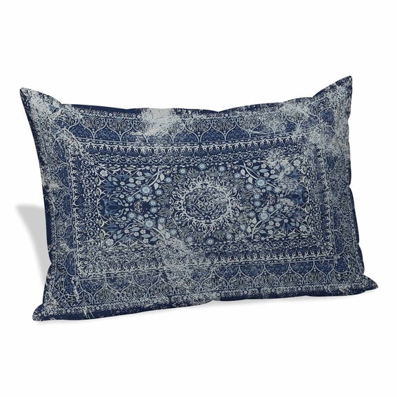 Boho Blue Pillow Covers King, Vintage Ethnic Modern Geometric Abstract Soft Brushed Microfiber Breathable Throw Pillow Covers, Pillowcase with Zipper for Couch Sofa Bedroom Living Room 20"x36"