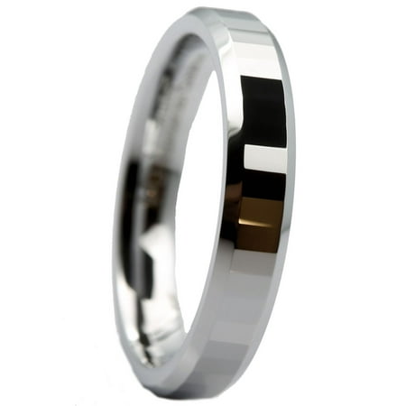 MJ Metals Jewelry Unisex White Tungsten Carbide 4mm Polished Center Tiled Wedding Band Ring Size 7.5 MJ Metals Jewelry Unisex White Tungsten Carbide 4mm Polished Center Tiled Wedding Band Ring Size 7.5