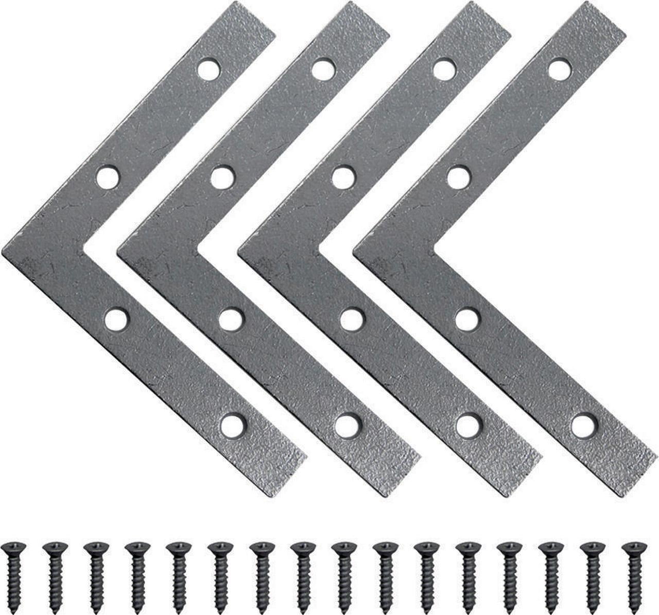 MintCraft FCG04C4 Flat Corner Brace, 4 in L x 3/4 in T, Galvanized