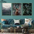 thumbnail image 4 of Paisaje de bosque de nieve nórdica, cartel de ciervos, Animal, lago, barco, hojas de Navidad, montaña, nieve, impresiones, pintura, decoración de imagen natural, 4 of 4