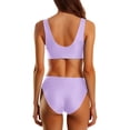 thumbnail image 5 of Two Piece Swimsuit for Women Neck Bikini Crop Top High Cut Womens Bathing Suits Sporty High Waisted Swimwear, 5 of 7