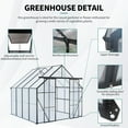 thumbnail image 6 of Witaxima 8x8 FT Double Door Polycarbonate Greenhouse with Raised Base, Aluminum Heavy Duty Walk-in Greenhouse for Outdoor Backyard, All Season Use, Black, 6 of 8