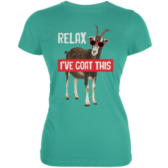 Relax I've Goat Got This Teal Juniors Soft T-Shirt - X-Large