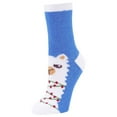 thumbnail image 3 of Airplus Holiday Aloe Infused Spa Crew Socks, Blue Llama, Women's Medium, Size 5-10, 3 of 3