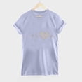 thumbnail image 4 of Jewelreauty Cotton T-shirts Valentine's Day Outfit Women Tshirts Heart Printed Tops Crewneck Short Sleeve Tees (XL, E Gray), 4 of 5