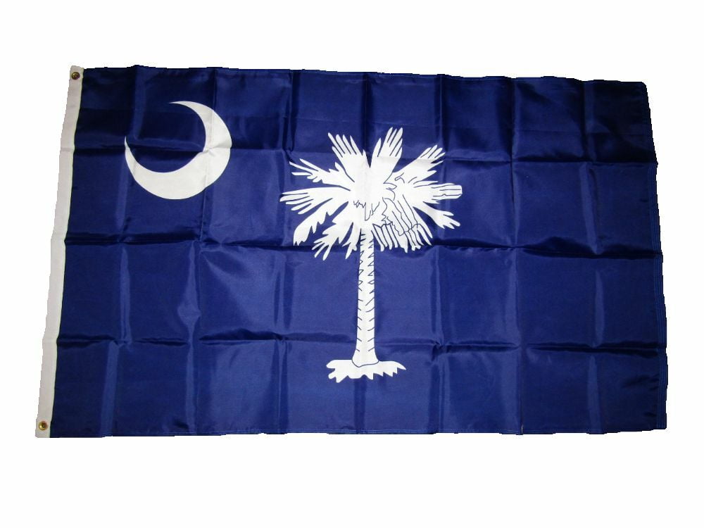 3x5 Embroidered Sewn State of North Carolina Synthetic Cotton Flag 3'x5' 2 Clips 