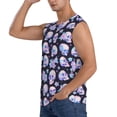 thumbnail image 3 of Fotbe Men's crystal flower Skull Print Men's Sleeveless Muscle Tank Tops Casual T-Shirts for Gym Workout Beach-Large, 3 of 8
