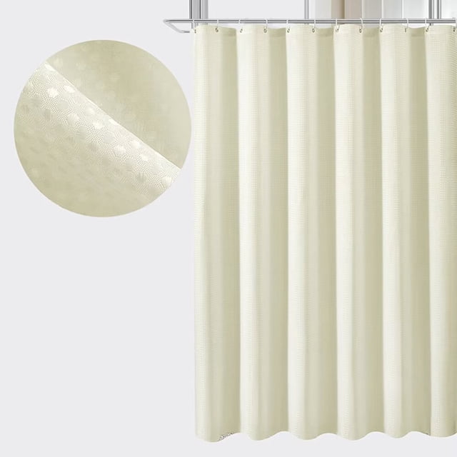 Nvzi Cortinas de ducha para baño, de tela lavable, impermeables, color amarillo