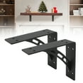 thumbnail image 1 of Shelf Brackets, Wall Mount Shelf Brackets Strong Load Bearing 2Pcs Matte Black  for Floating Shelves, 1 of 8