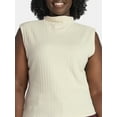 thumbnail image 4 of Terra & Sky Women's Plus Pointelle Sleeveless Mockneck Top, Sizes 0X-5X, 4 of 5