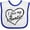 White and Royal, variant on Inktastic I Love My Auntie in Black Chalk Heart Boys or Girls Baby Bib