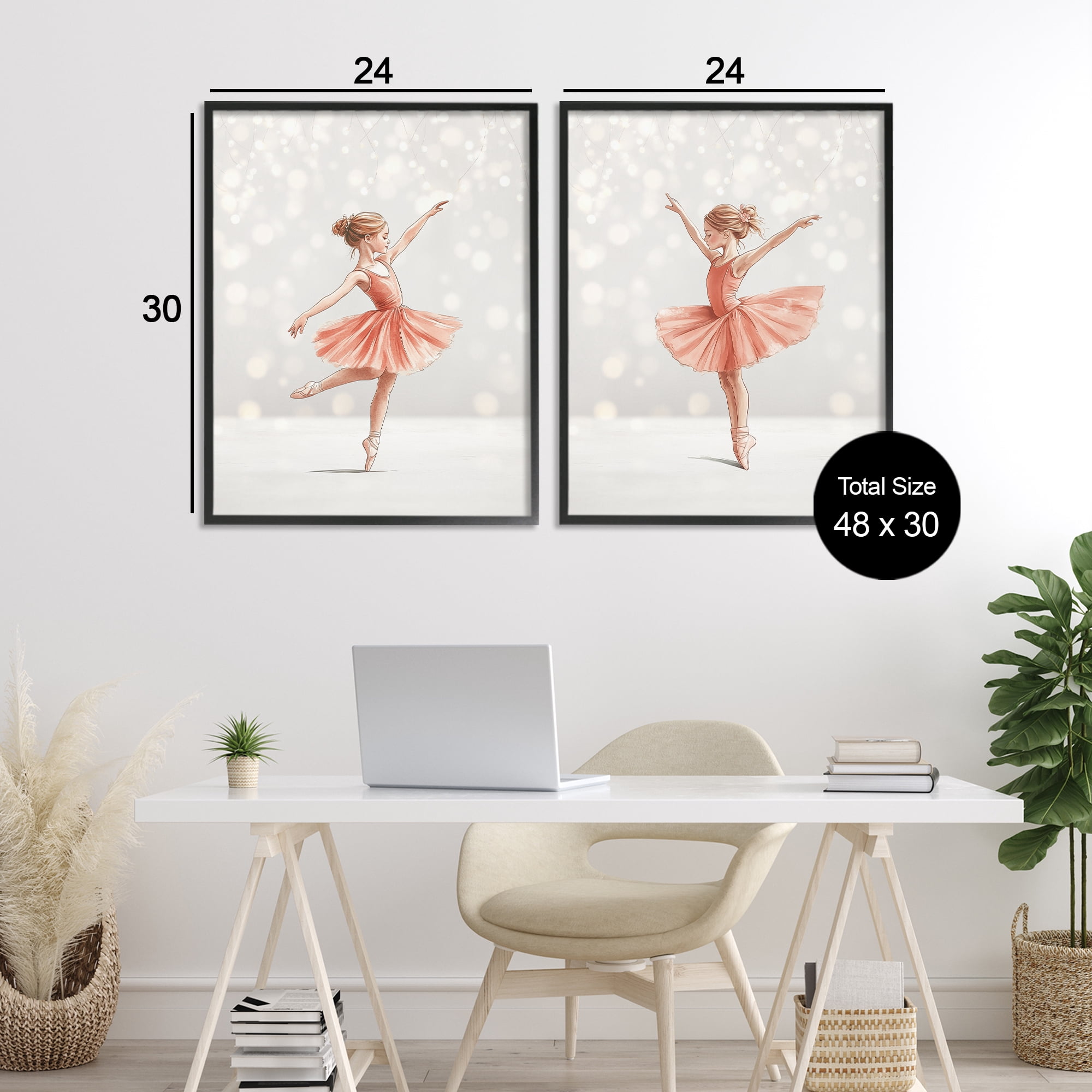 Stupell Industries Dancers In The Light 2 Piece Black Framed Giclee Art Set, design by Christine Simpson Art