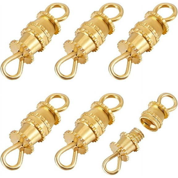 1 Box 20Pcs Gold Screw Clasps 18K Gold Plated Brass Barrel Screw Clasps Jewellery Connector Screw Twist Clasps with Double Loop for Necklace Bracelet Jewellery Making