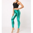 thumbnail image 3 of Women's Faux Leather Pants Bronzing Pu Leather Leggings Stretchy Night Out Pants Clubwear, 3 of 4