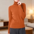 thumbnail image 2 of Knit Sweater Turtleneck Pullover Slim Fit Soft Warm Winter Top Casual Versatile Basic Outfit, 2 of 4