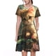 thumbnail image 1 of Easygdp Cute Kitten Water Lilies para Vestido Transpirable de Mujer, Vestido Suelto de Manga Corta con Pliegues y Bolsillos para el Verano, 1 of 6