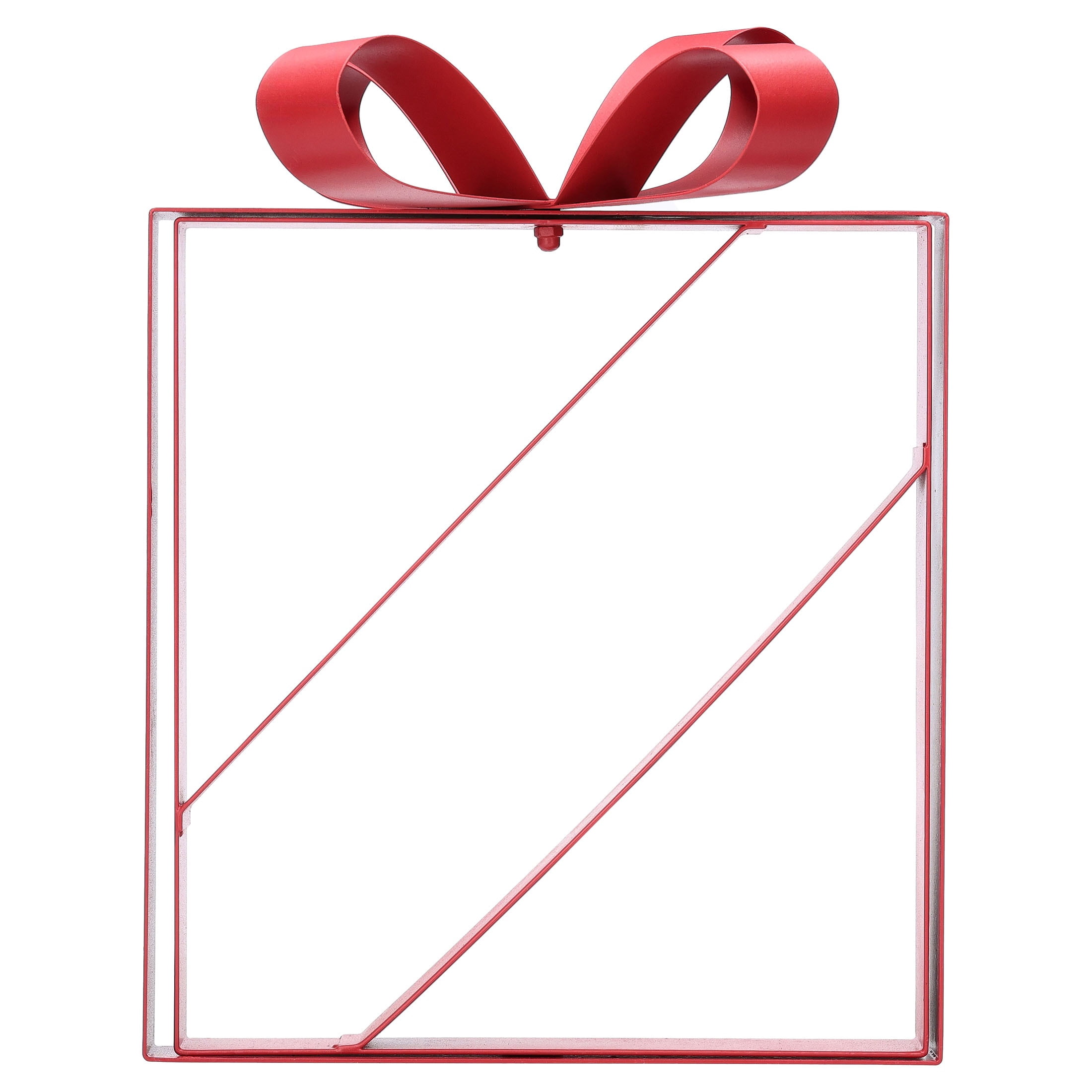 Metal Gift Box Christmas Decoration, Red, 10.5", by Holiday Time