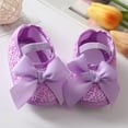 thumbnail image 4 of Infant Baby Girls Non-Slip Bowknot Princess Shoes Mary Jane Flats Toddler First Walker with Headband, 4 of 5