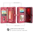thumbnail image 3 of Dteck Wallet Case For Samsung Galaxy A51 4G, Heavy Duty Zipper Purse 2 in 1 Premium Leather Folio Magnetic Wallet Credit Card Slot Shock Protection Removable Phone Carrying Cover, Red, 3 of 8