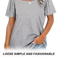 thumbnail image 4 of Womens Summer Tops Casual Square Neck T Shirts Loose Fit Shirts Tops Blouses - XL, 4 of 6