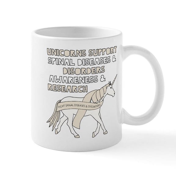 CafePress - Unicorns Support Spinal Diseases & Disorders Mugs - 11 oz Ceramic Mug - Novelty Coffee Tea Cup