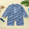 thumbnail image 2 of Toddler Kid Baby Boys Rash Guard Long Sleeve Zipper Beach Swimsuit One Piece Bathing Suit, 2 of 7