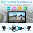 thumbnail image 4 of Carpuride Motocicleta HD Dual 1080P Dash Cam, Control Inalámbrico de Apple CarPlay y Android Auto Wire, Rotación Vertical Horizontal Pantalla Táctil de 7" (712D), 4 of 11