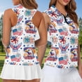 thumbnail image 4 of Jeiento 250th Eagle Sleeveless Golf Shirt for Women Quick Dry Short Sleeve Collared Golf Shirts for Men 4Th of July Men and Women Matching Outfits Moisture Wicking Couple Golf Tops, Women's 2XL, 4 of 7