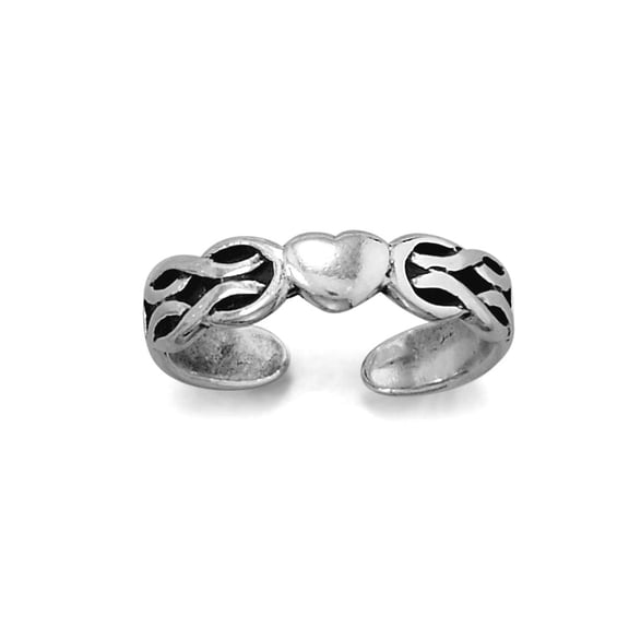 925 Sterling Silver Lovely Irish Claddagh Celtic Trinity Knot Heart toe ring Oxidized 17.7mm X 4.3mm toe ring for Women