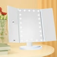 FIXDONO Trifold Lighted Makeup Mirror, 1X 2X 3X Magnification, Touch