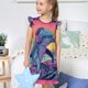 thumbnail image 4 of Fotbe Hip-Hop DJ Dolphin Vestido de Dormir para Niñas de 3 a 10 Años, Mangas Cortas, Estilo Princesa, Pijama Camisón con Mangas Voladas-Medium, 4 of 6
