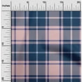 thumbnail image 2 of oneOone Cotton Silk Dark Blue Fabric Check Plaid Craft Projects Decor Fabric Printed By The Yard 42 Inch Wide, 2 of 5