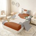 thumbnail image 2 of Manfei Boho Mid Century Twin Sheets, Minimalism Art Bedding, Brown, Green and Black, Reversible 3pcs1 Flat Sheet + 1 Fitted Sheet + 1 Pillowcase, 2 of 6