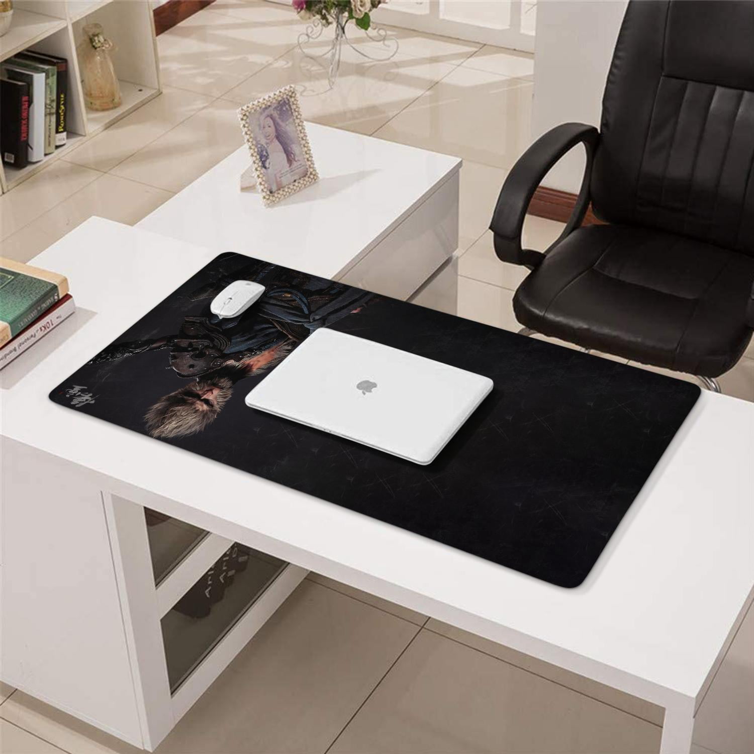 WUKONG Gaming Mouse Pad Non Slip Cool Rubber Mousepads for Table Desk Black Goku ) Mousepad Gaming for Computer Wireless Mouse Decoration (31.5x15.7in)