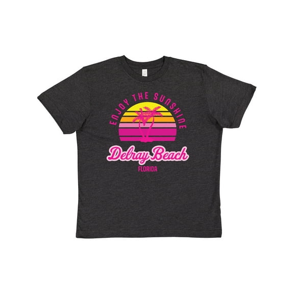 Inktastic Summer Enjoy the Sunshine Delray Beach Florida in Pink Youth T-Shirt