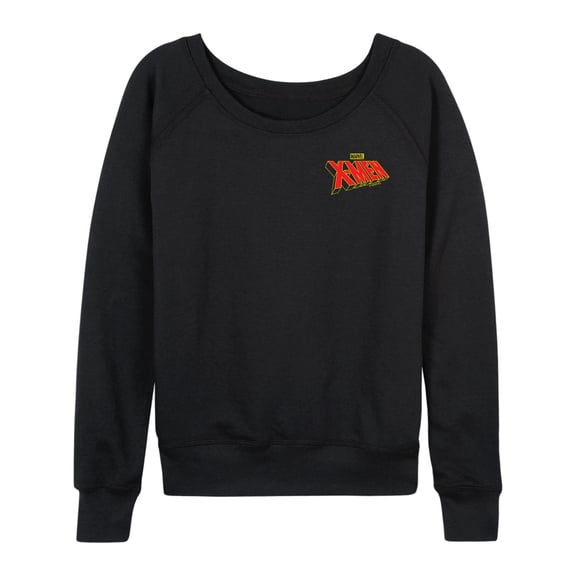 X-Men - Logo Lightweight French Terry Wide Neck Long Sleeve Graphic Shirt