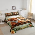 thumbnail image 3 of Highland Cow Queen Comforter Set,Farmhouse Animal Bedding Set,Floral Cowgirl Down Comforter,Rustic Flower Reversible Bed Set with 2 Pillowcases Lightweight, 3 of 7