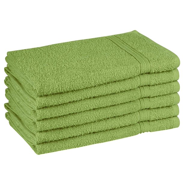 Beauty Threadz Towels Cotton Large Hand Towel Set (6 Pack, Jade Green