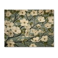 thumbnail image 3 of Designart "White Teal Dogwood Elegance Tranquil Florals" Floral Print on Natural Pine Wood, 3 of 5