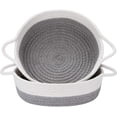 thumbnail image 1 of 1 cesta de cuerda de algodón, cesta de almacenamiento pequeña tejida de 25 x 9, bandeja de tela, cuenco, plato abierto redondo de frutas, joyas, llaves, kit de costura, 1 of 5