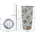 thumbnail image 2 of Mushroom Print Tumbler 20 oz Insulated Stainless Steel Travel Cup with Lid & Straw, Double Wall Coffee Mug, Perfect Birthday Gifts for Mom, Sister, Friends, Women, 2 of 6
