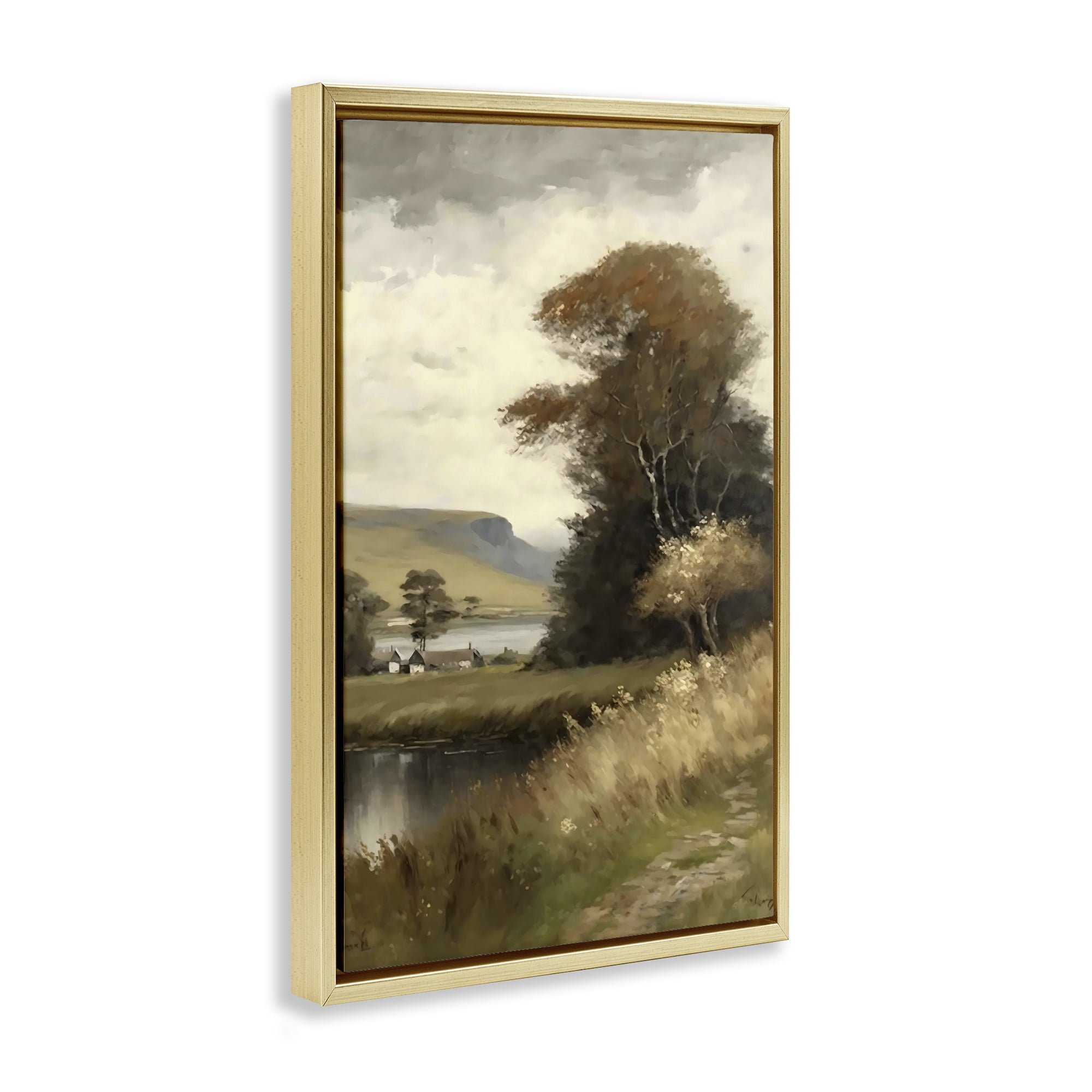 Stupell Industries House By The Water Retreat Gold Framed Floater Canvas Wall Art, design by Creative Studio